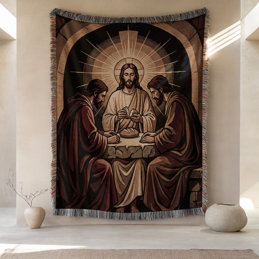 Jesus Breaking Bread with Disciples Tapestry Product