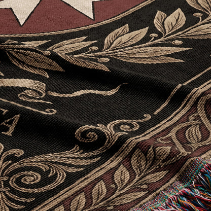 CalmNestStyle Order of Malta Laurel Wreath Crest Woven Blanket jacquard woven blanket
