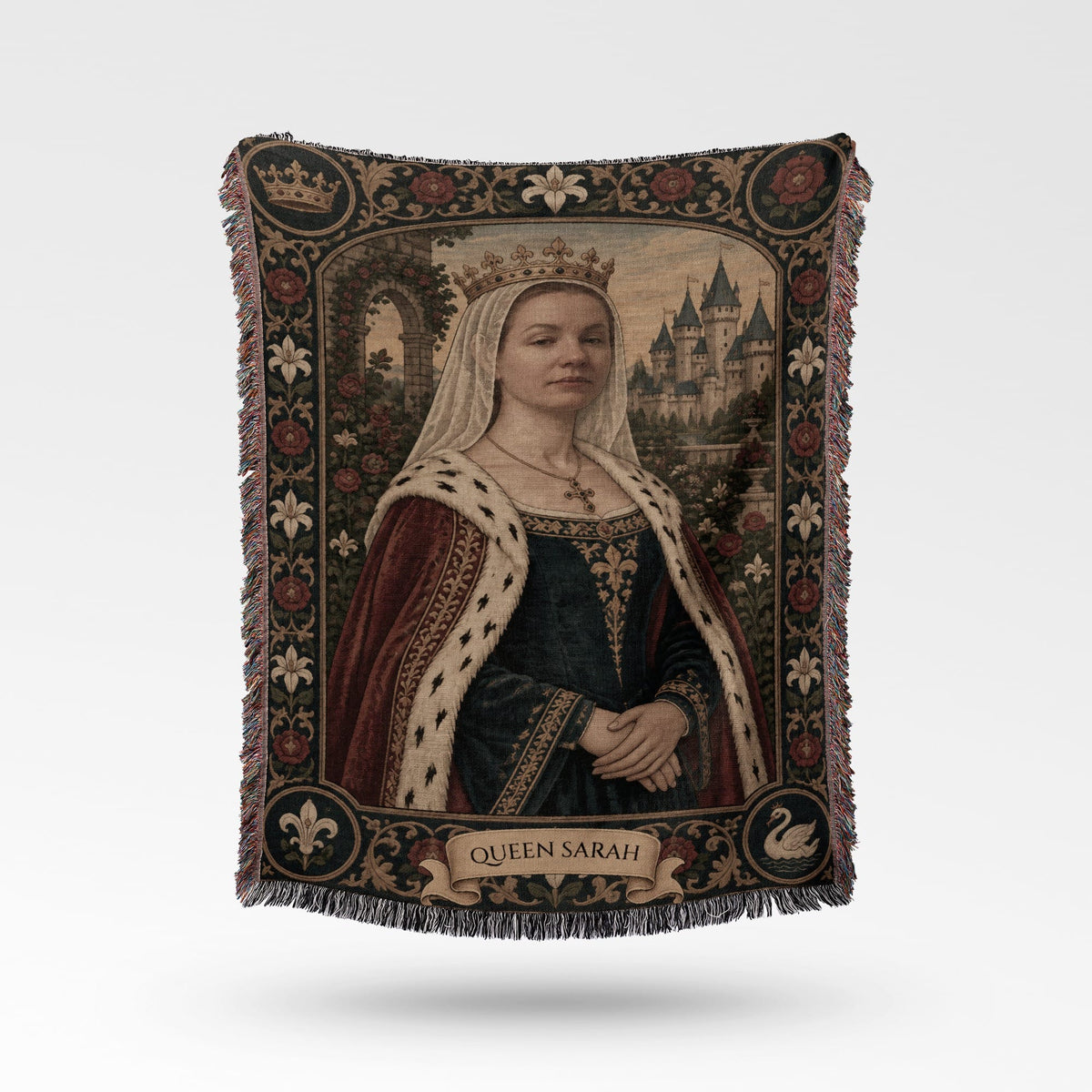 MyDesigns The Rose Queen I Your Portrait, Woven jacquard woven blanket