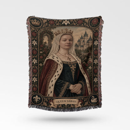 MyDesigns The Rose Queen I Your Portrait, Woven jacquard woven blanket