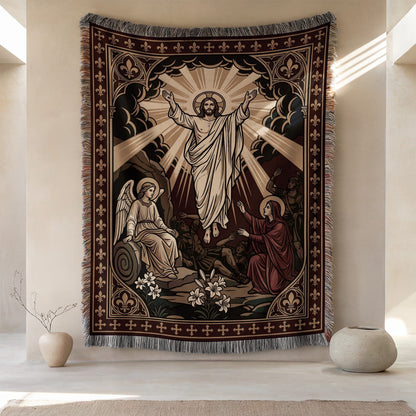 Resurrection Scene with Angels Wall Hanging Tapestry