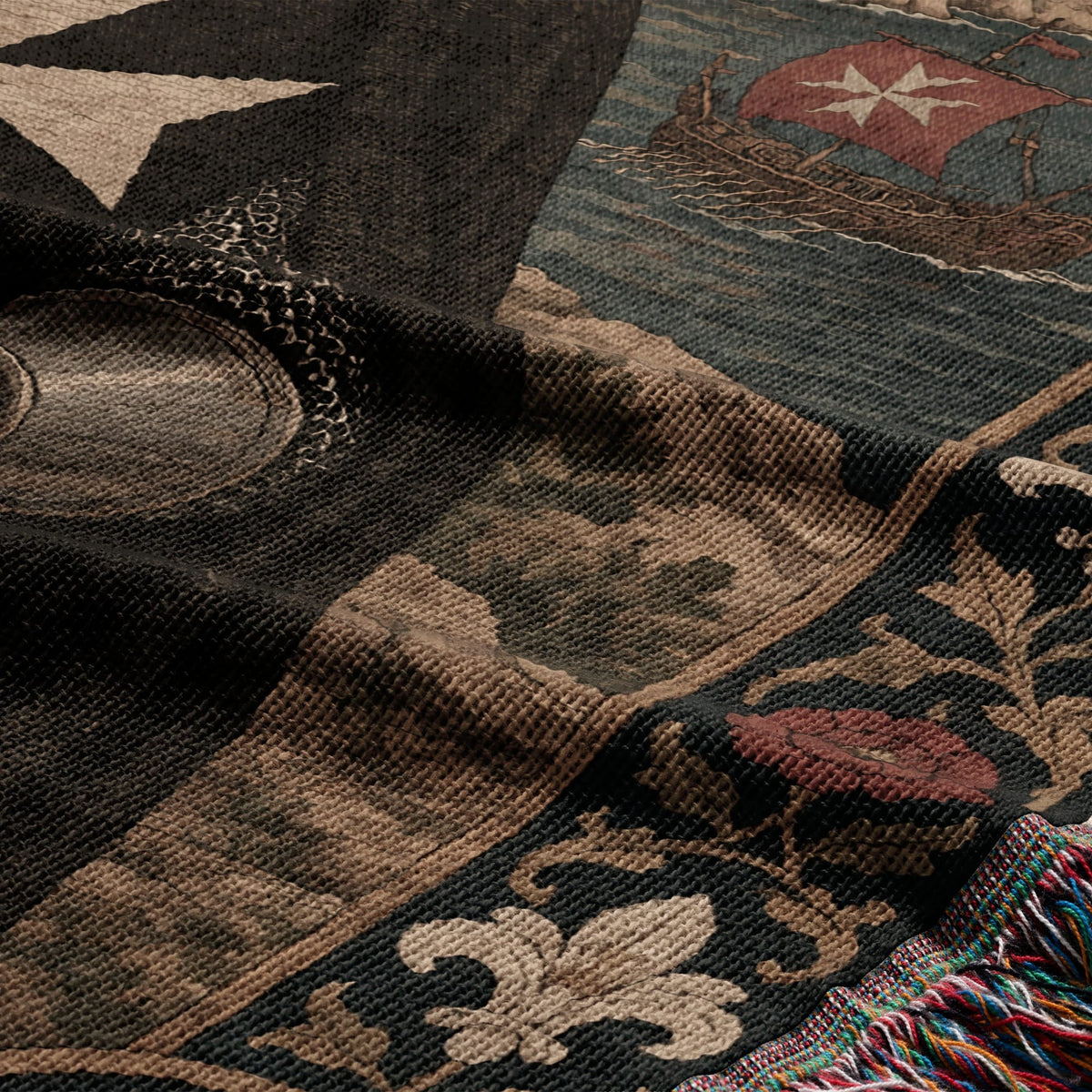 MyDesigns Hospitaller Knight of Malta - Your Portrait, Woven jacquard woven blanket