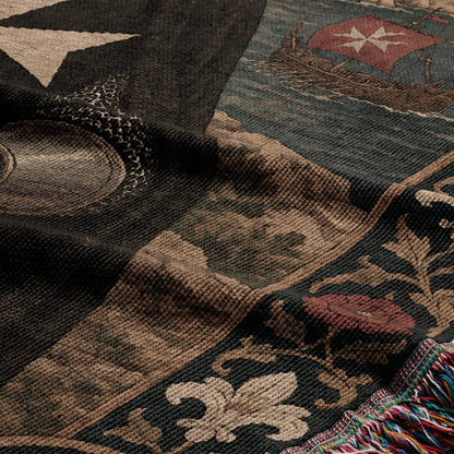 MyDesigns Hospitaller Knight of Malta - Your Portrait, Woven jacquard woven blanket