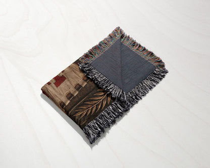 MyDesigns Jerusalem Cross Banners – The Torchlit Gate jacquard woven blanket