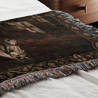 MyDesigns Templar and Warhorse at Dusk jacquard woven blanket