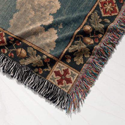 CalmNestStyle The Templar Charge Knight on a White Horse jacquard woven blanket