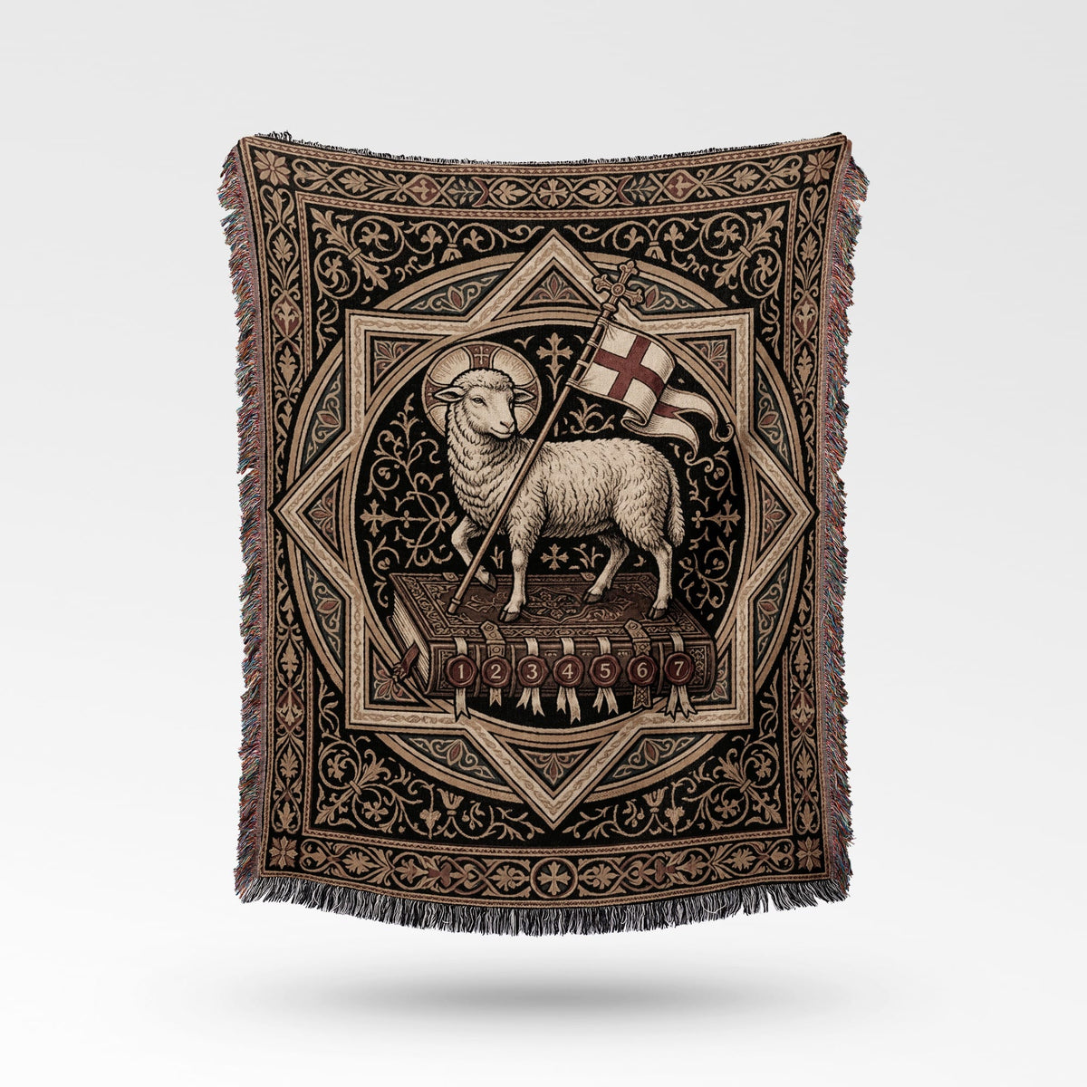 CalmNestStyle Agnus Dei Sacred Art Woven Blanket jacquard woven blanket