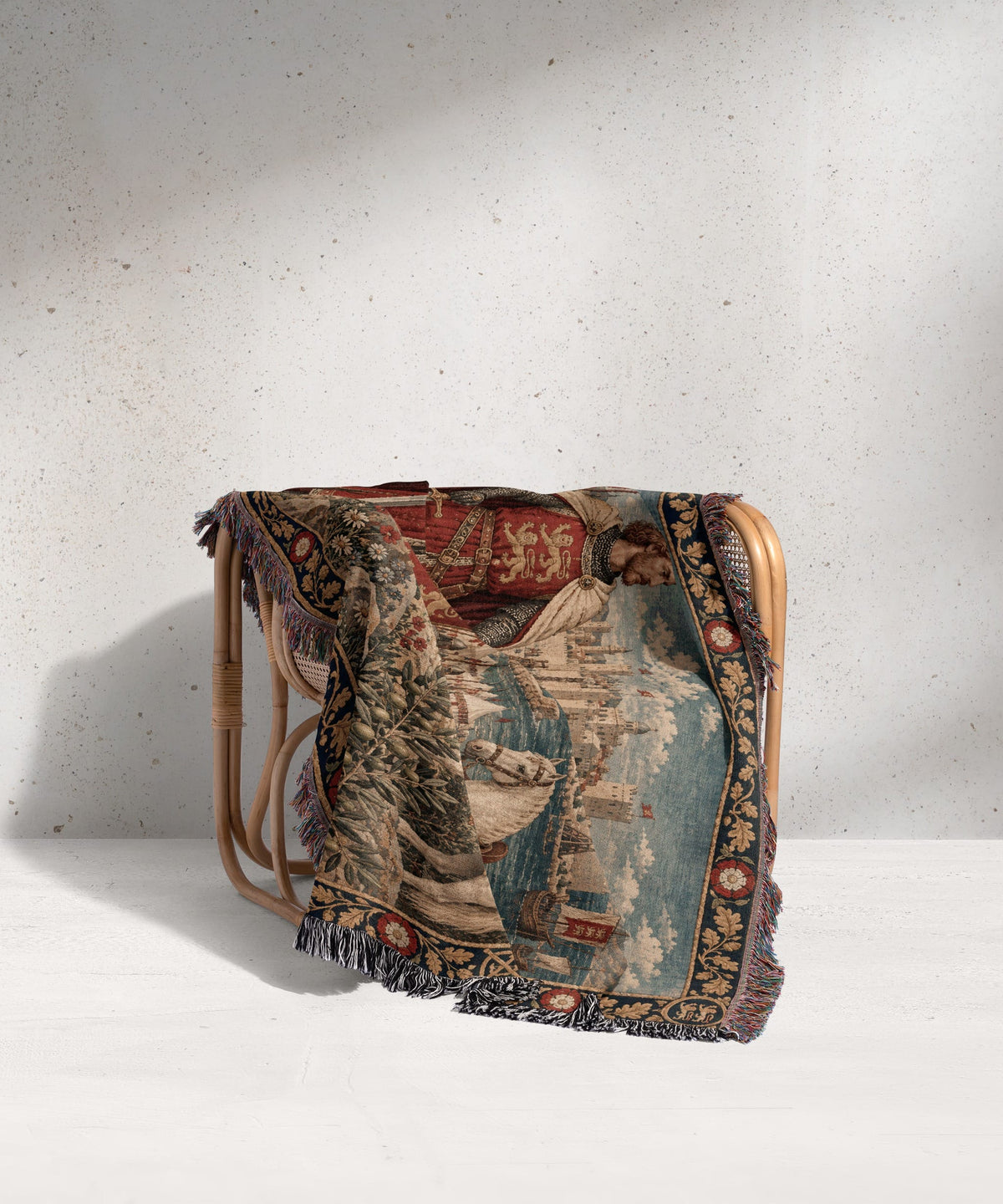 CalmNestStyle Richard the Lionheart Crusader King jacquard woven blanket