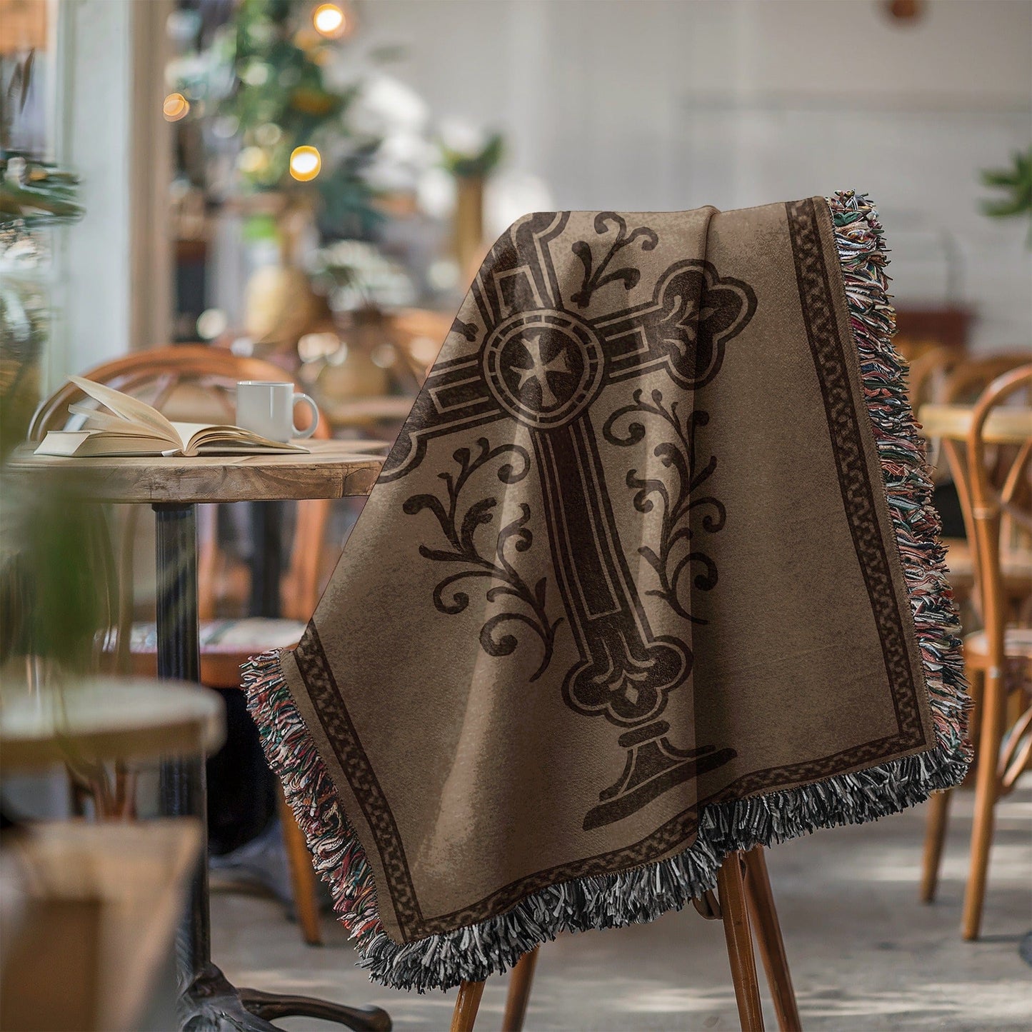 Elegant Cross Design on Cozy Warm Blanket