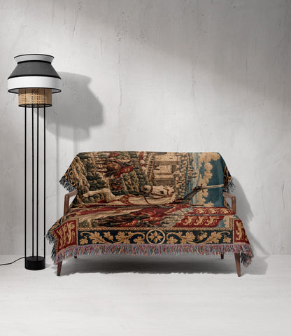 CalmNestStyle Richard the Lionheart Charging jacquard woven blanket