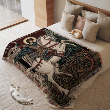Detailed Saint George Slaying Dragon Blanket