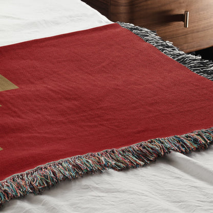CalmNestStyle Jesus Is King Jerusalem Cross Woven Blanket jacquard woven blanket