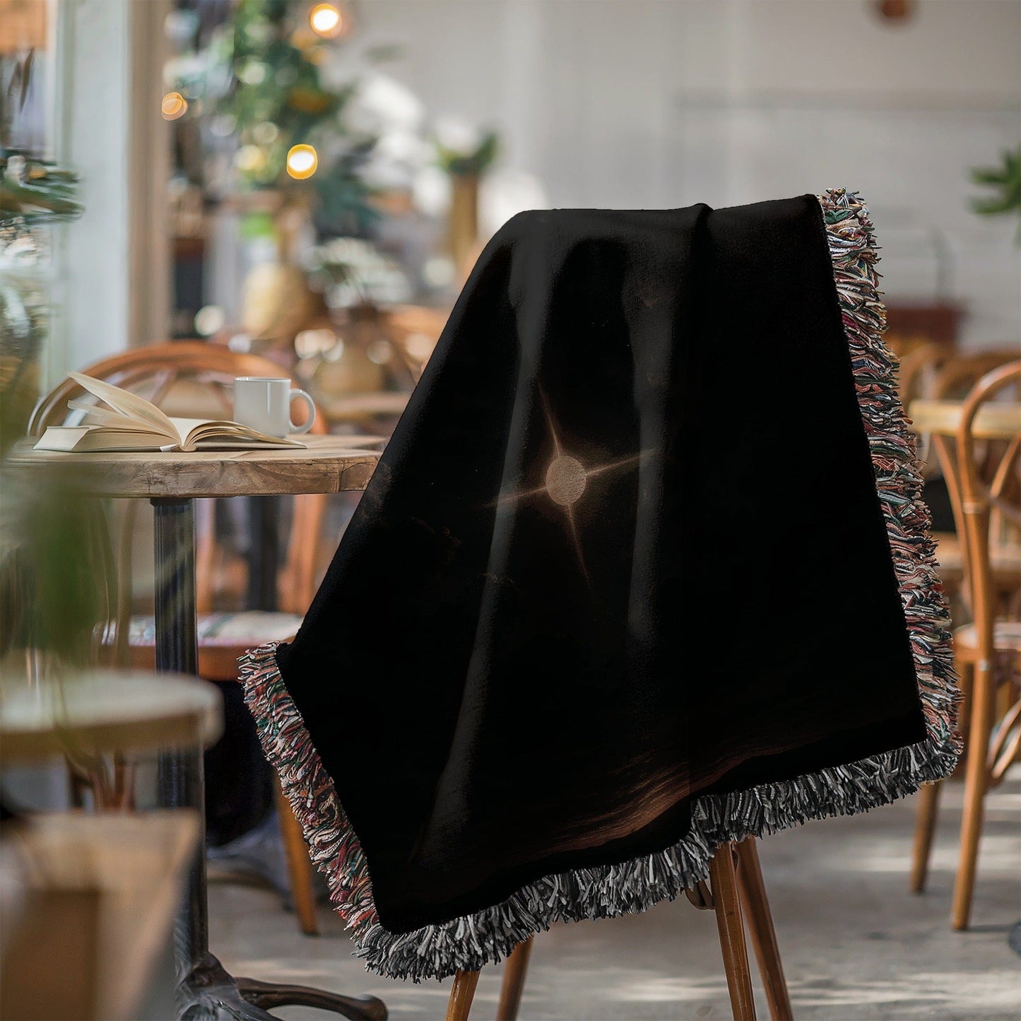 Cozy Artistic Throw Blanket with Unique Sun Design