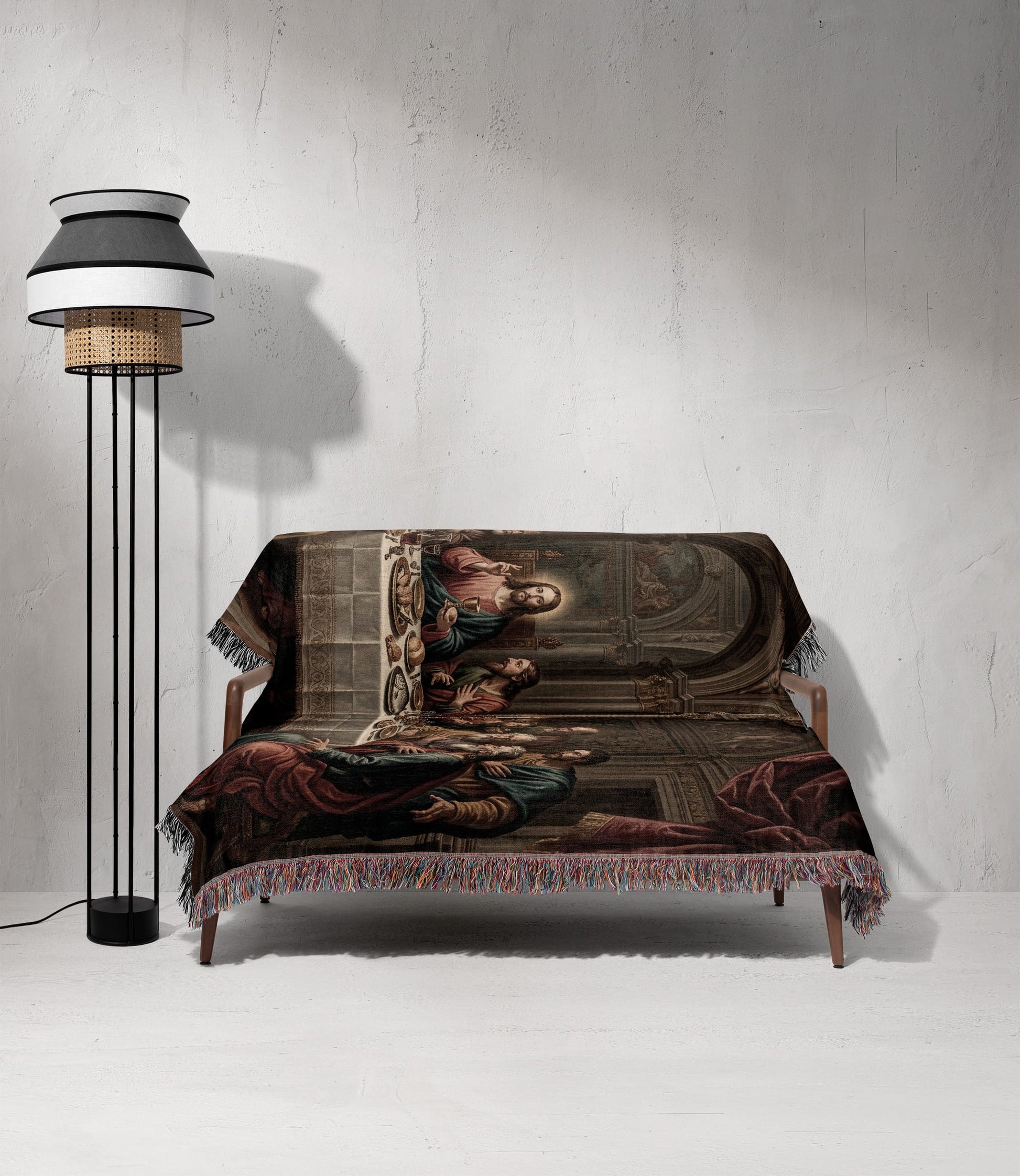 MyDesigns Holy Eucharist Wall Hanging – Last Supper with Chalice and Candles, Woven Blanket jacquard woven blanket