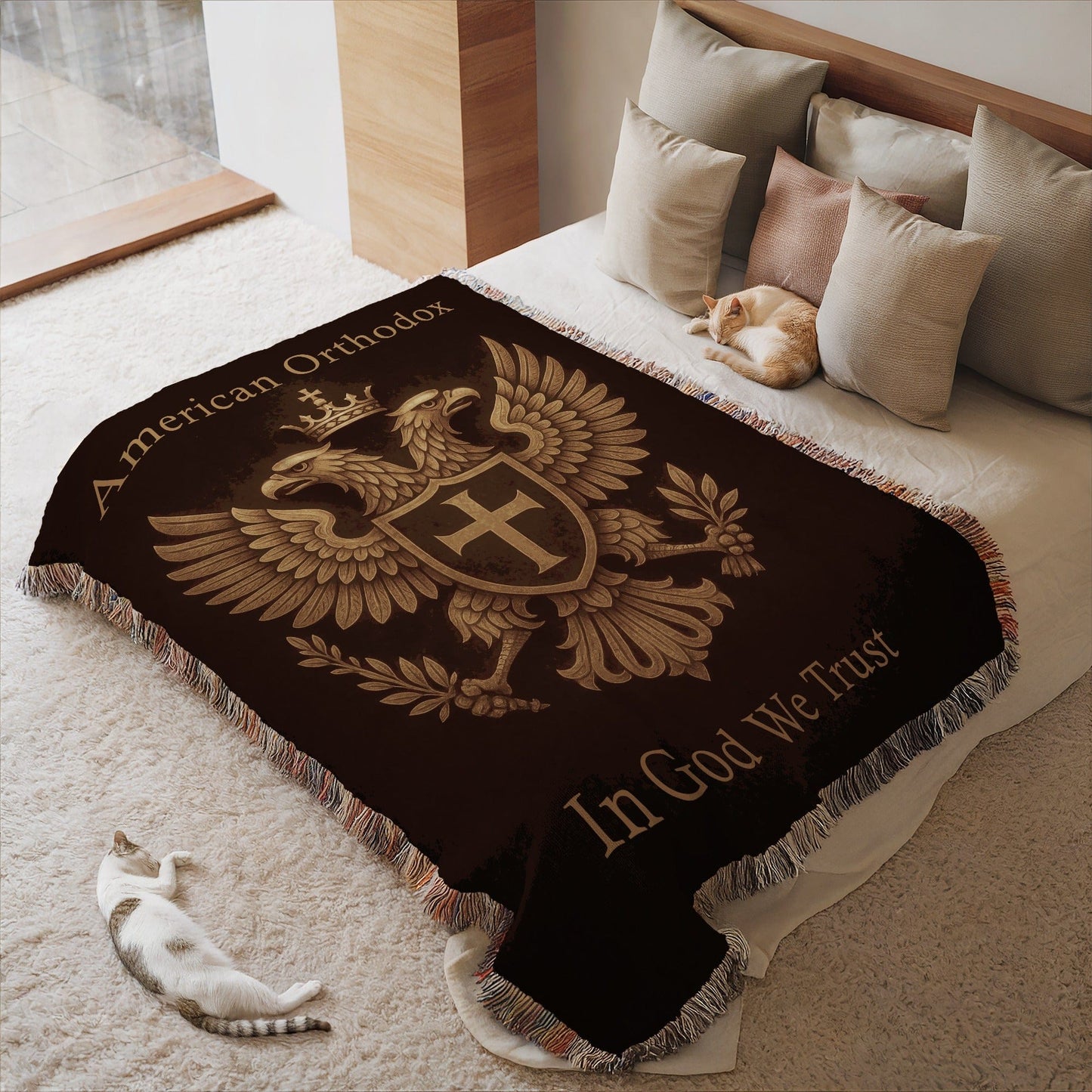 American Orthodox In God We Trust blanket