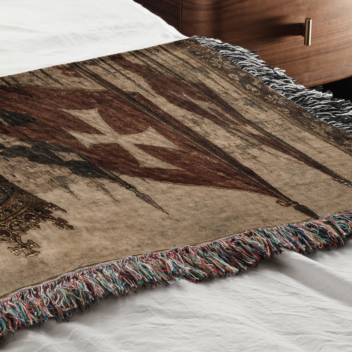 CalmNestStyle Baldwin IV with Templars and Hospitallers jacquard woven blanket