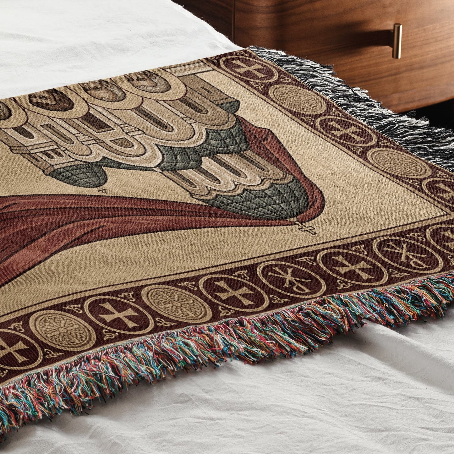 MyDesigns Orthodox Communion Horizontal Tapestry - Byzantine Altar Icon jacquard woven blanket