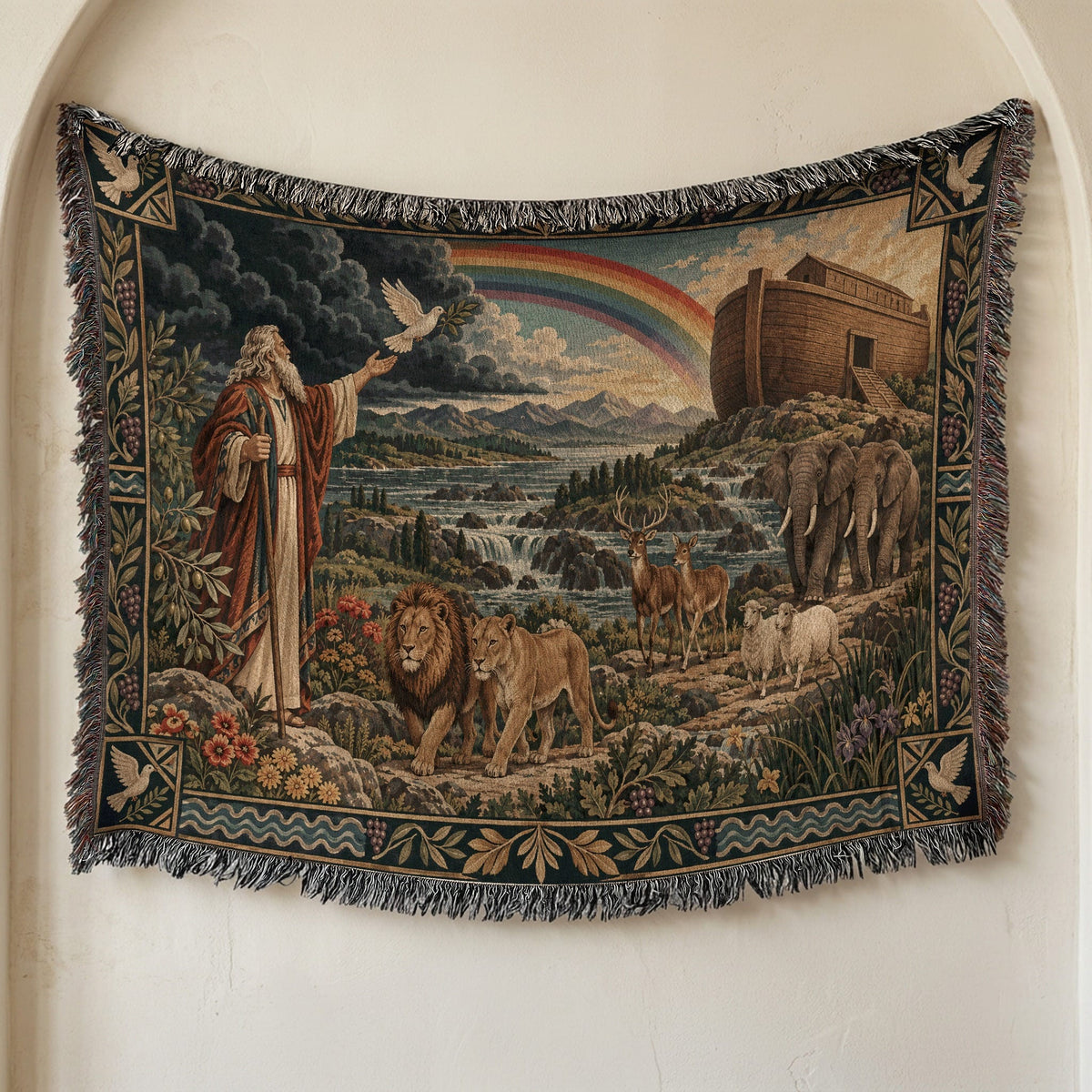 CalmNestStyle Noahs Ark Covenant After the Flood jacquard woven blanket