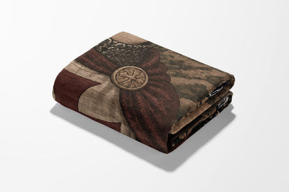 MyDesigns The Templar's Vow I Your Knight Portrait jacquard woven blanket