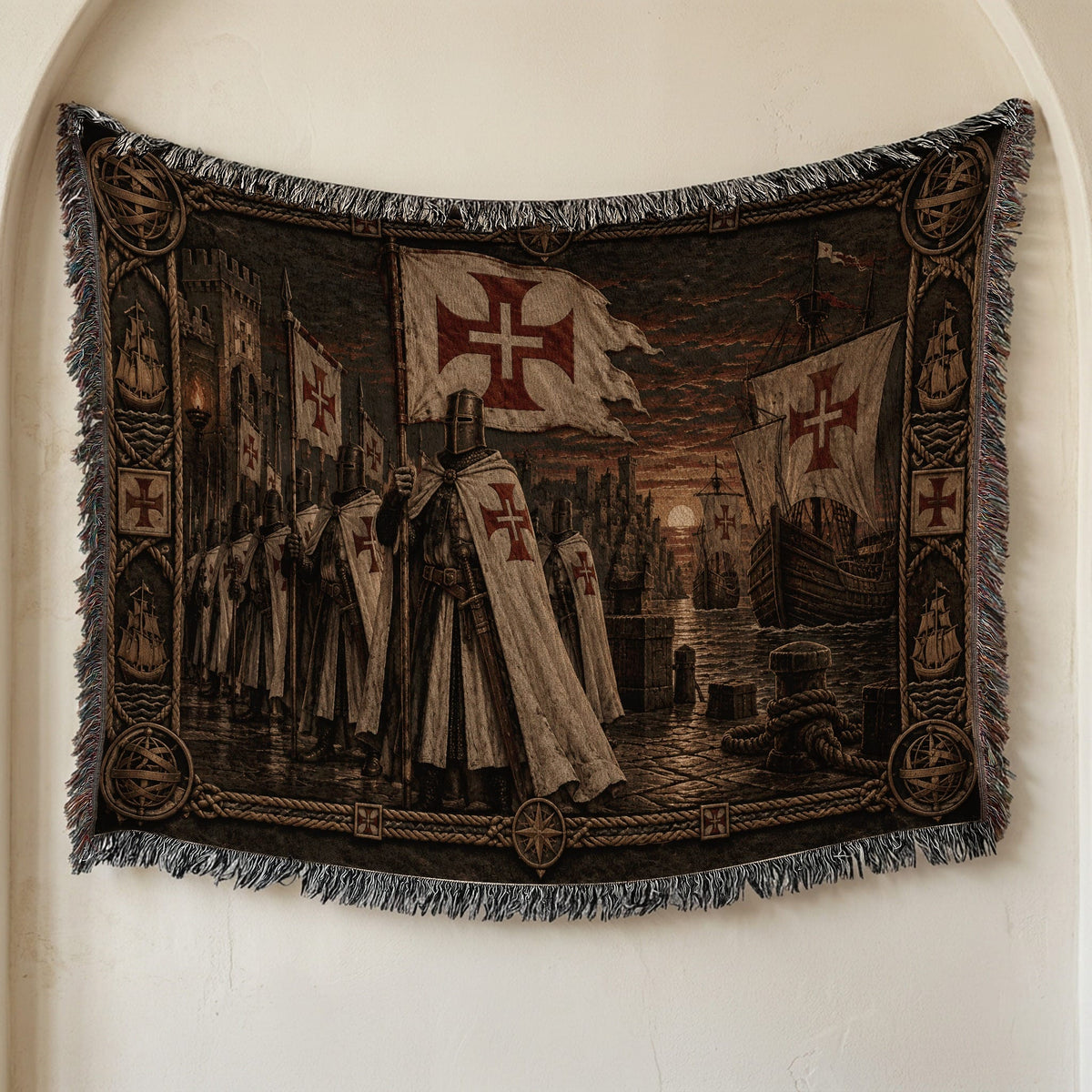 MyDesigns Torchlit Muster Before the Castle jacquard woven blanket