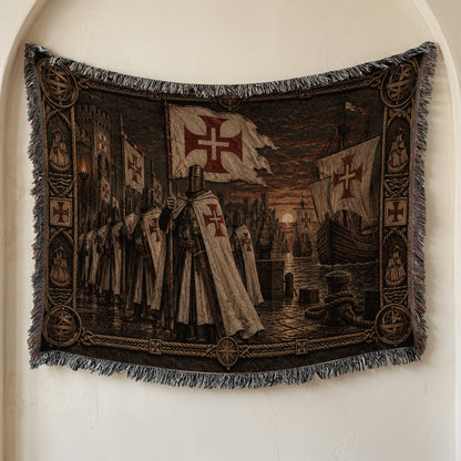 MyDesigns Torchlit Muster Before the Castle jacquard woven blanket