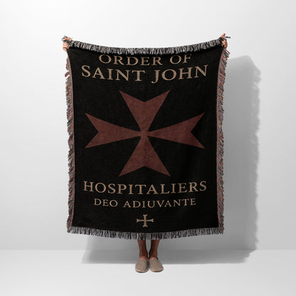 CalmNestStyle Order of Saint John Deo Adiuvante Hospitallers Dark Woven Blanket jacquard woven blanket
