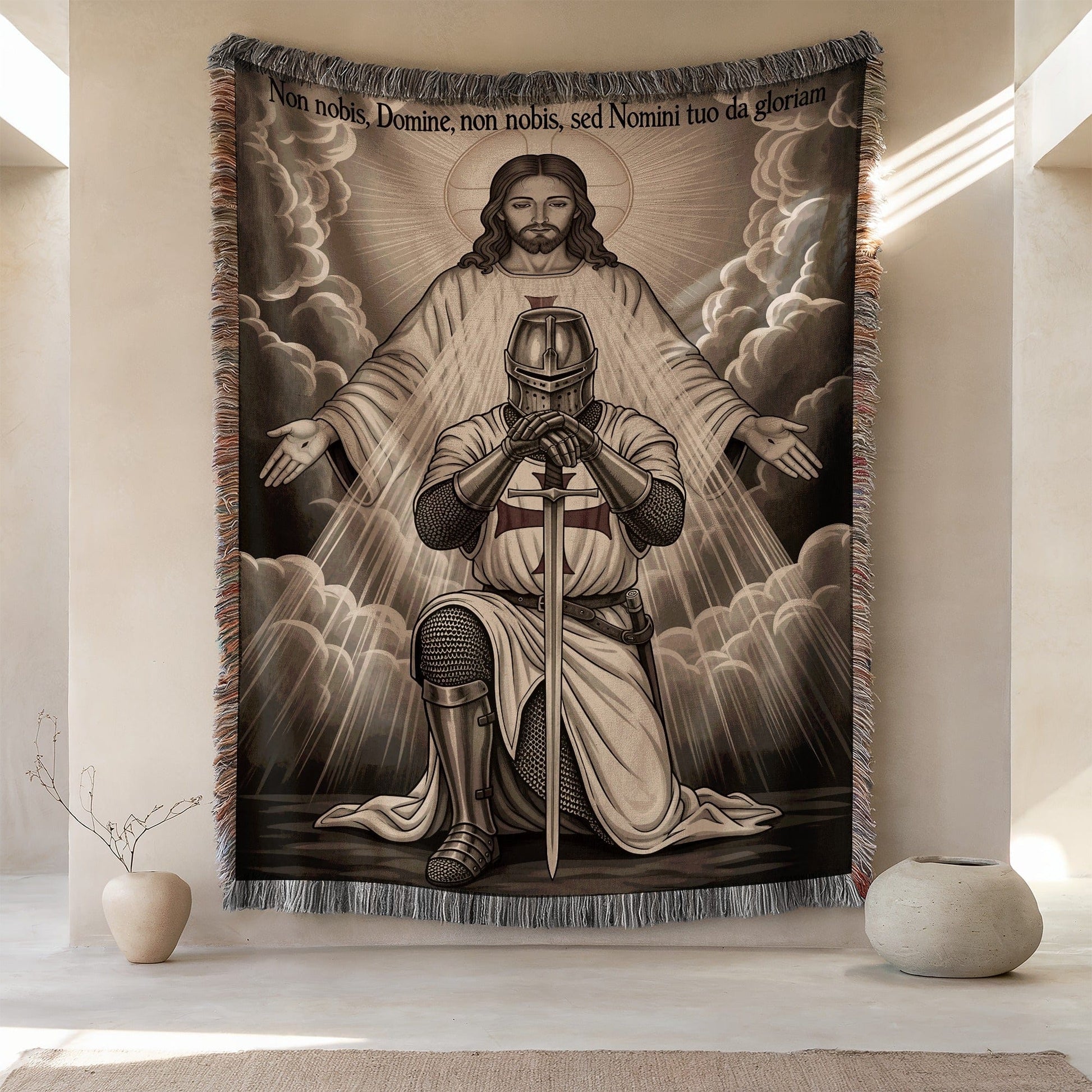 Christian Knight and Jesus Christ Religious Decor