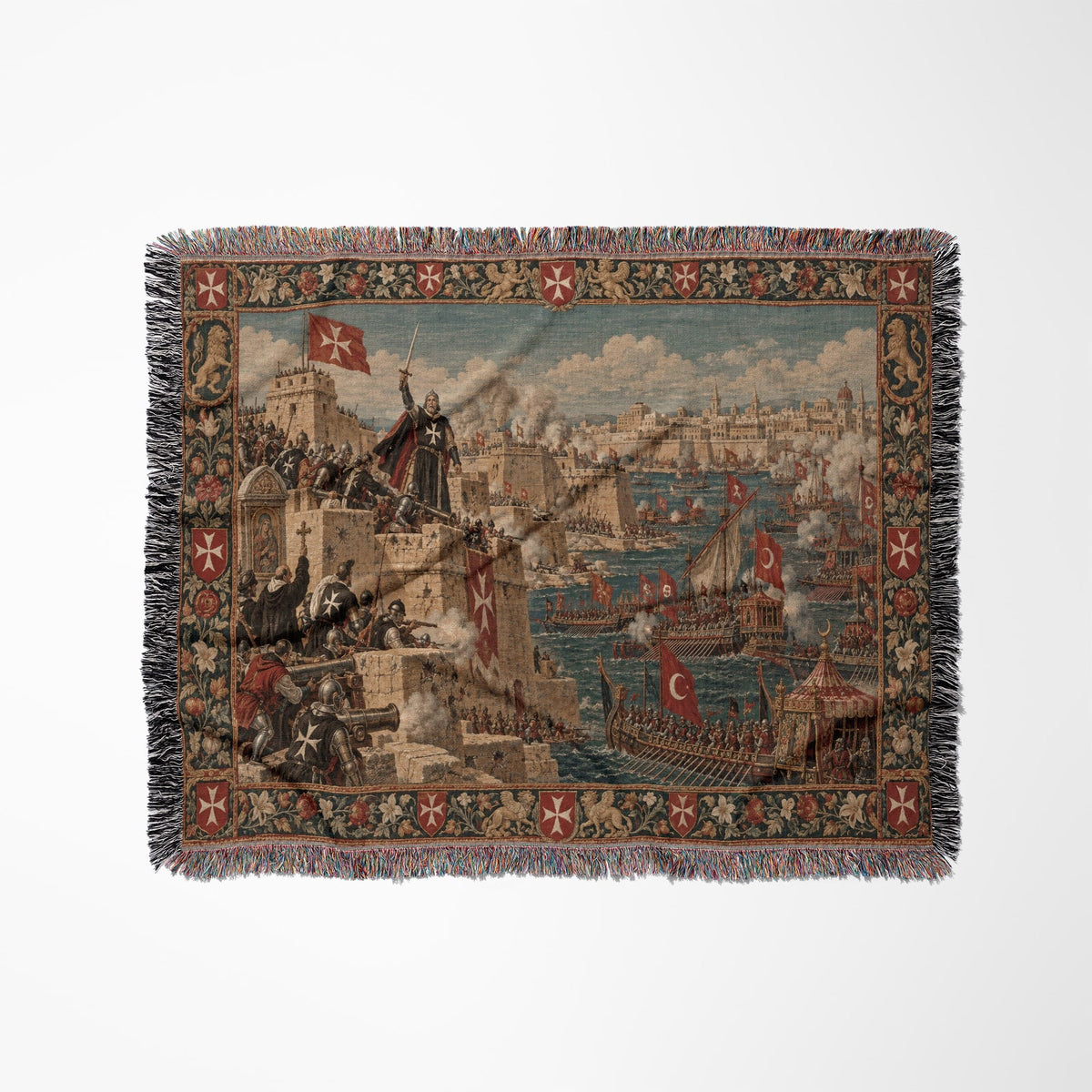 CalmNestStyle Great Siege of Malta 1565 Tapestry Woven Blanket jacquard woven blanket