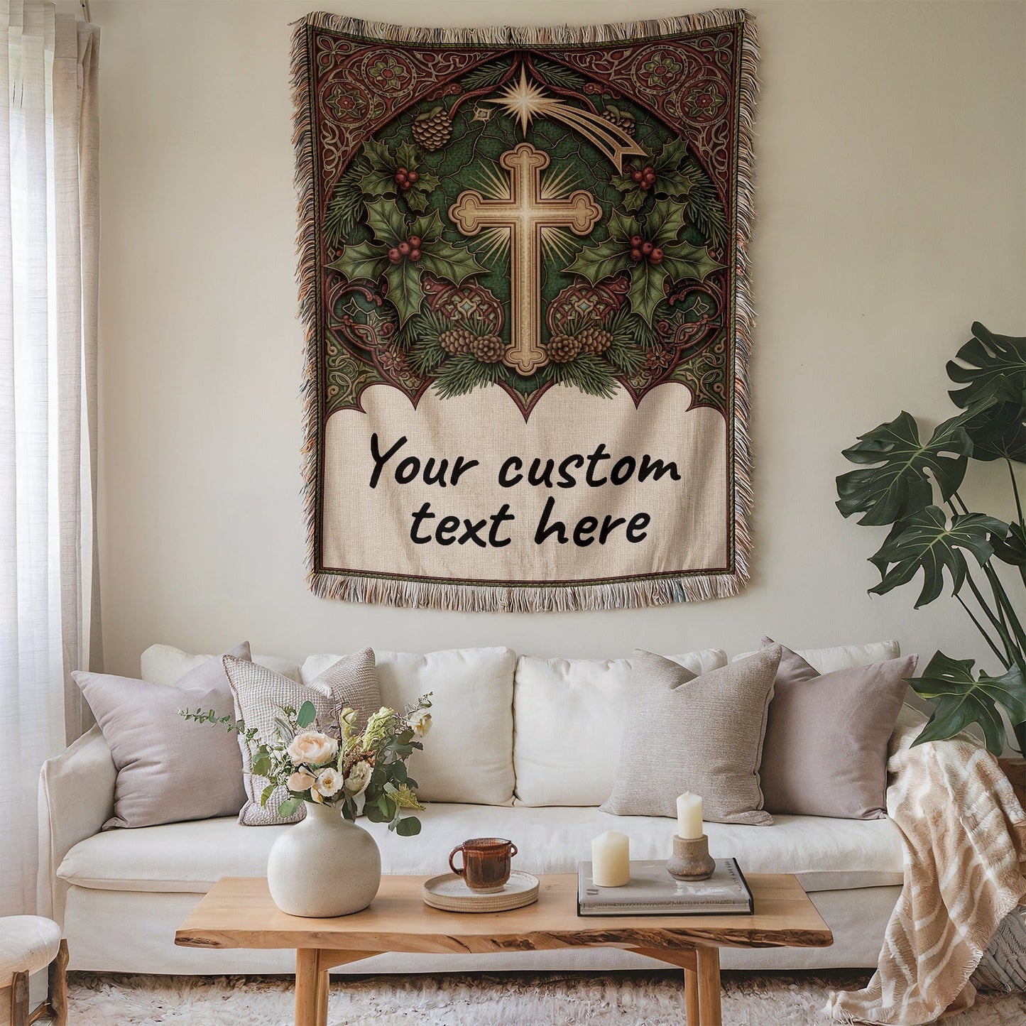 Religious Tapestry with Custom Text Option Product