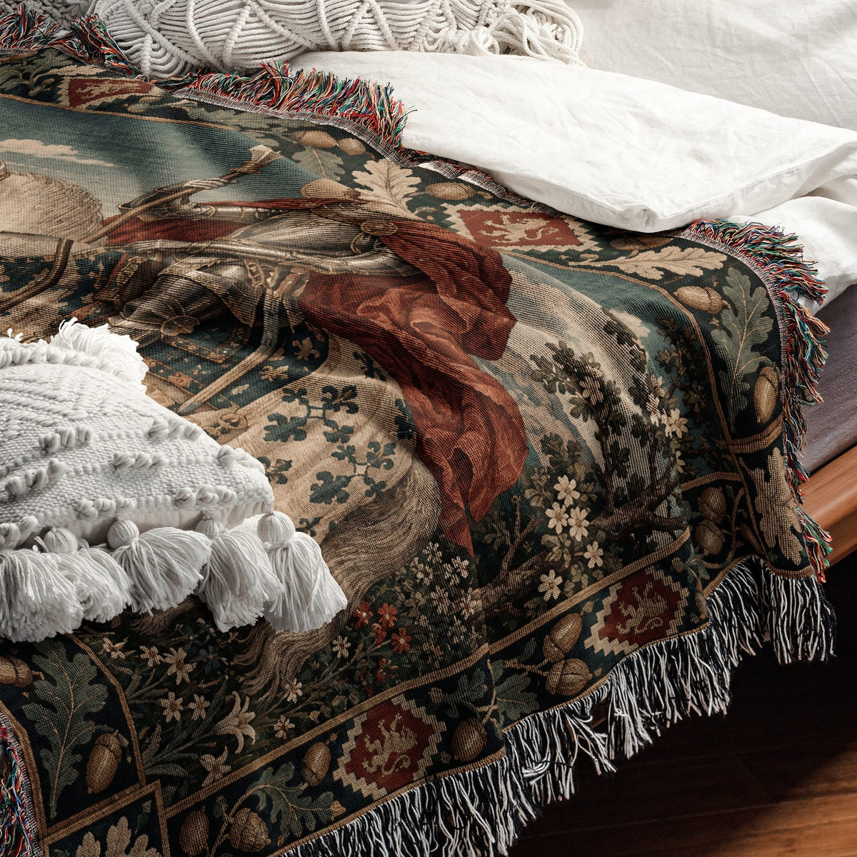 CalmNestStyle Saint George Guardian at Dawn jacquard woven blanket