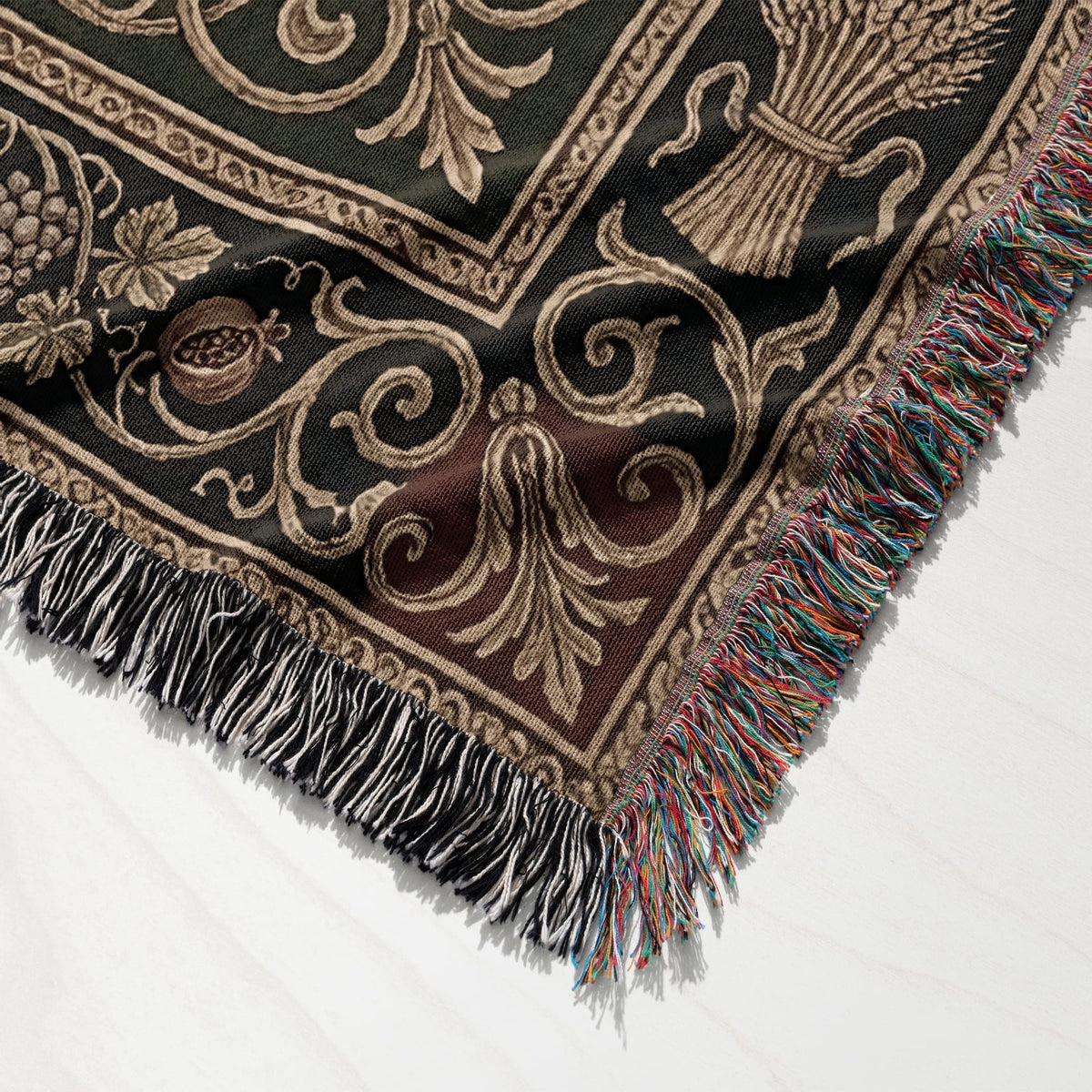 CalmNestStyle Agnus Dei Ornate Heritage Woven Blanket jacquard woven blanket
