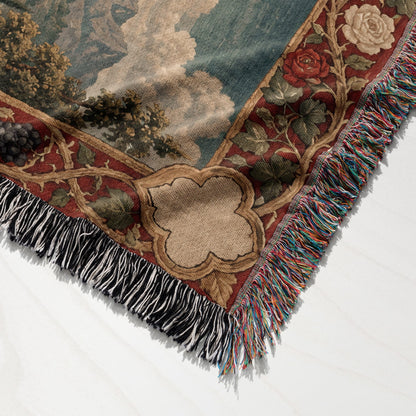 CalmNestStyle Sacred Heart of Jesus in the Heavenly Garden jacquard woven blanket