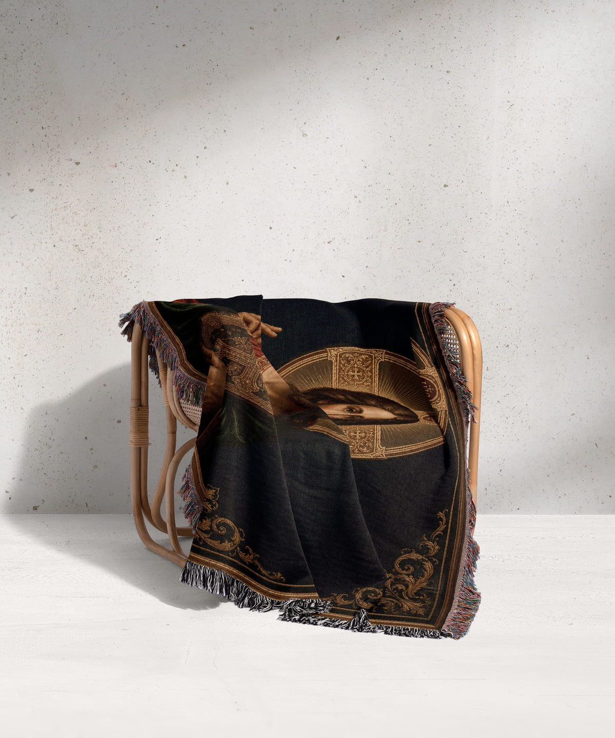 CalmNestStyle Christ Pantocrator jacquard woven blanket