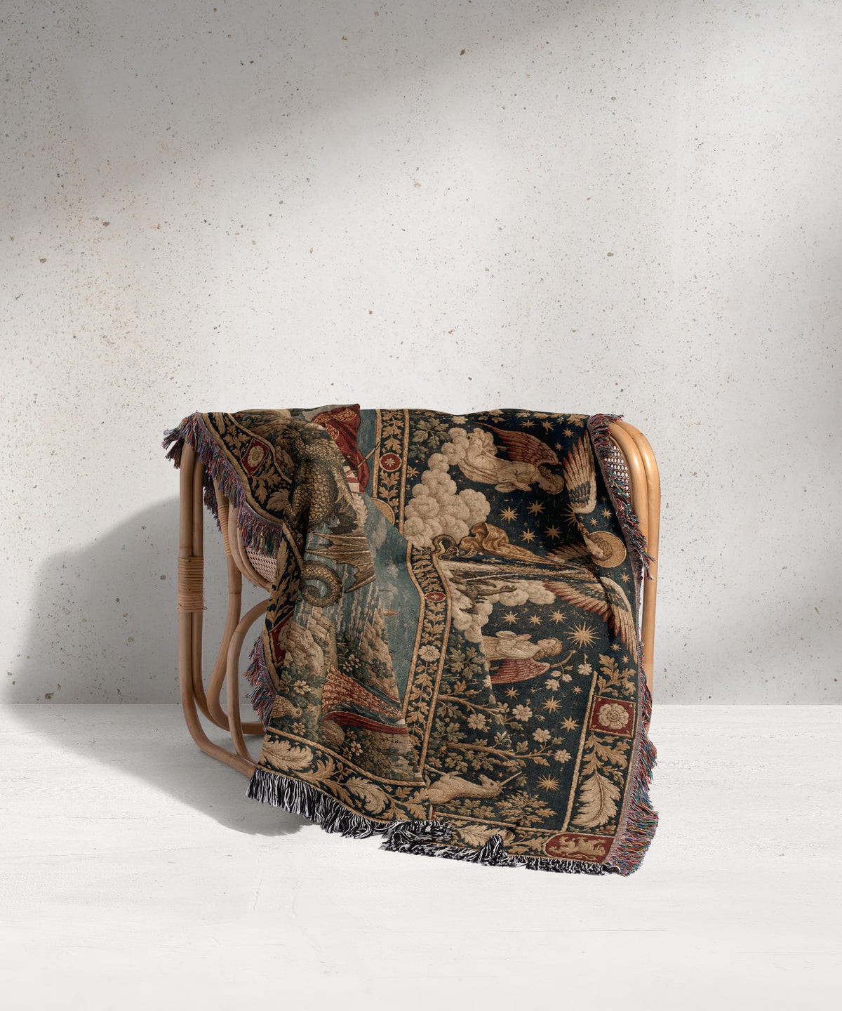 CalmNestStyle Saint George and Saint Michael jacquard woven blanket