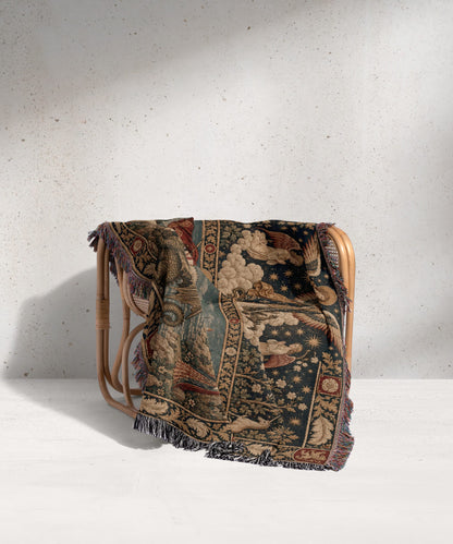 CalmNestStyle Saint George and Saint Michael jacquard woven blanket