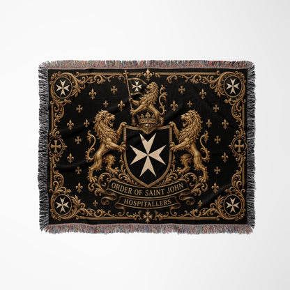 CalmNestStyle Order of Saint John Hospitallers Corner Cross Crest Woven Blanket jacquard woven blanket