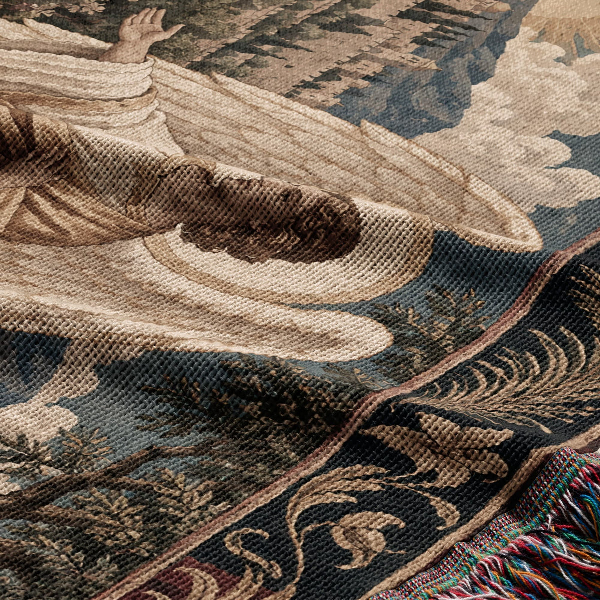 CalmNestStyle Resurrection Morning at the Empty Tomb jacquard woven blanket