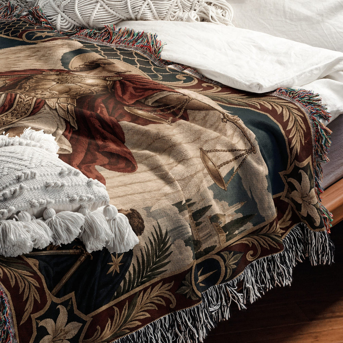 CalmNestStyle Saint Michael and His Knights jacquard woven blanket