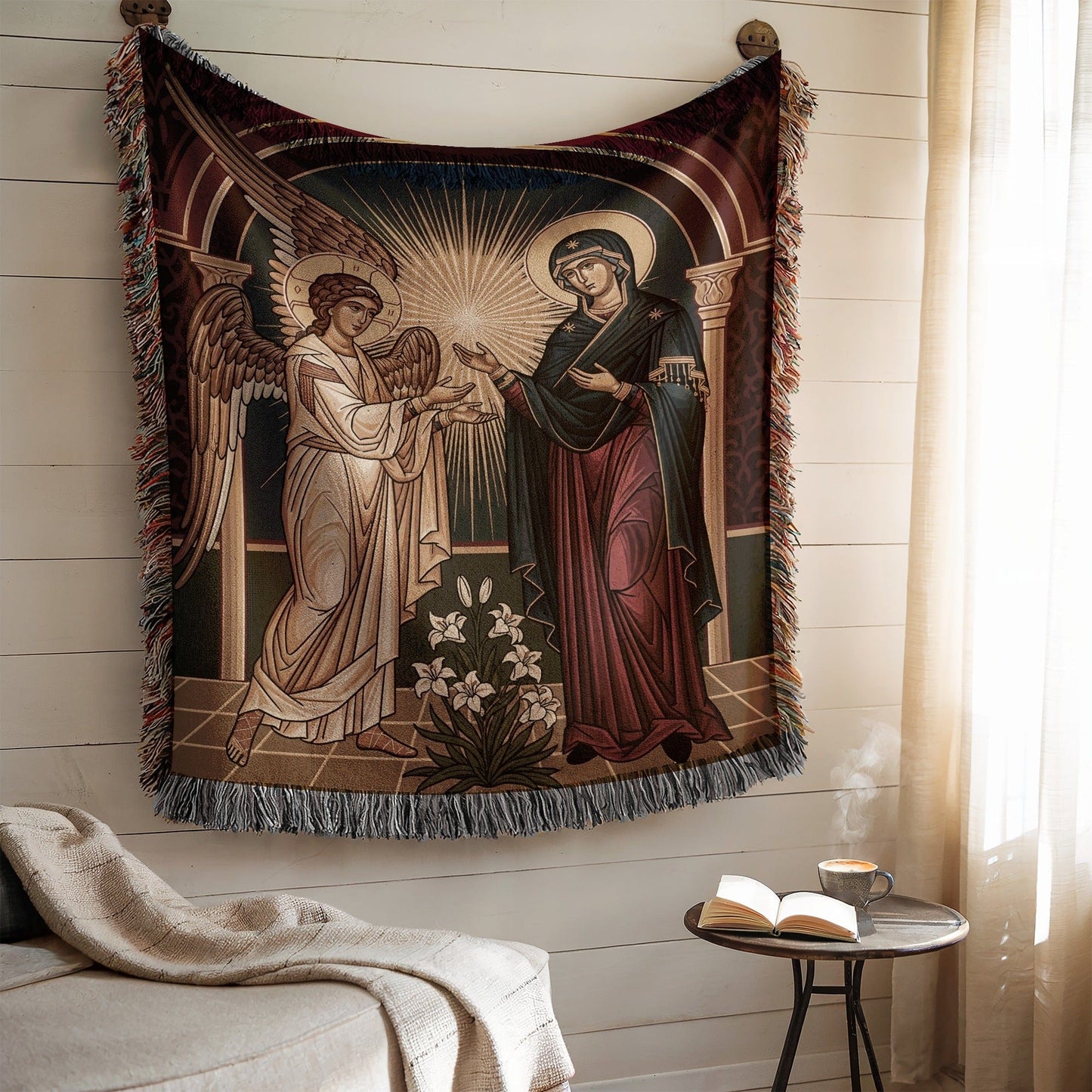 Intricately Designed Religious Tapestry Wall Hanging