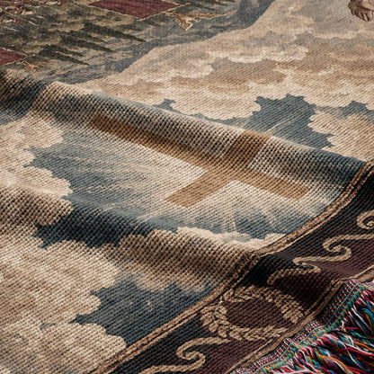 CalmNestStyle Constantine Vision of the Cross jacquard woven blanket