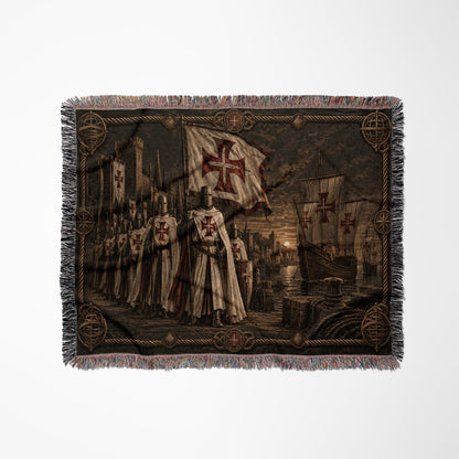 MyDesigns Order of Christ – The Caravel at the Quay jacquard woven blanket