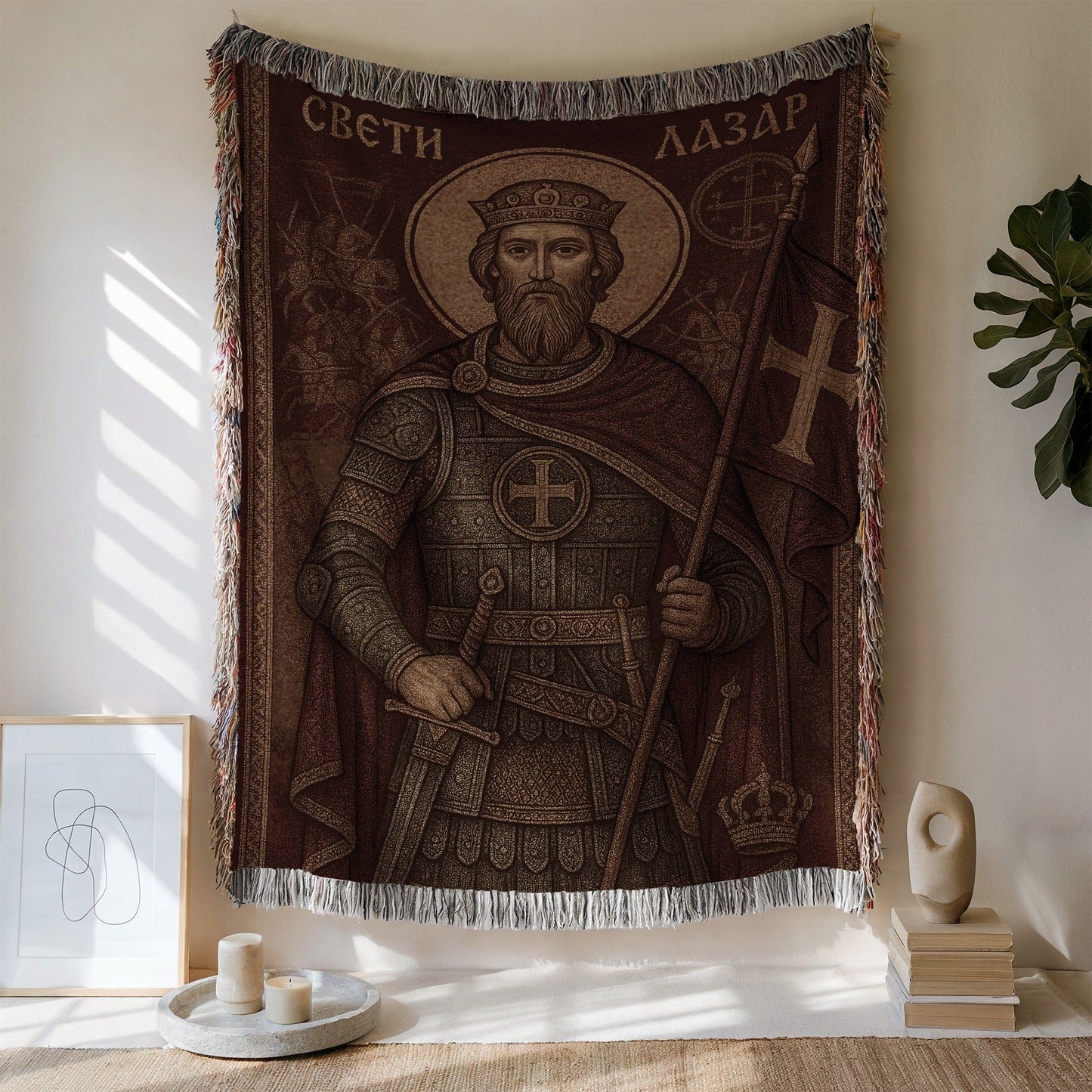 Medieval Warrior Decorative Tapestry Wall Hanging