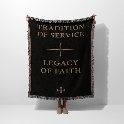 CalmNestStyle Tradition of Service Legacy of Faith Woven Blanket jacquard woven blanket