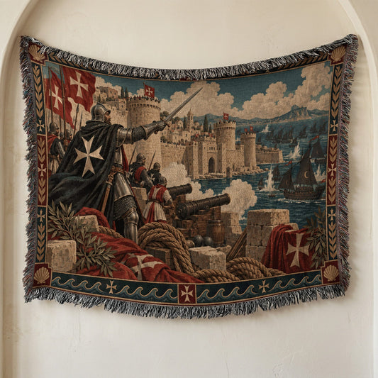 CalmNestStyle Knights of Malta Defending the Fortress Woven Blanket jacquard woven blanket