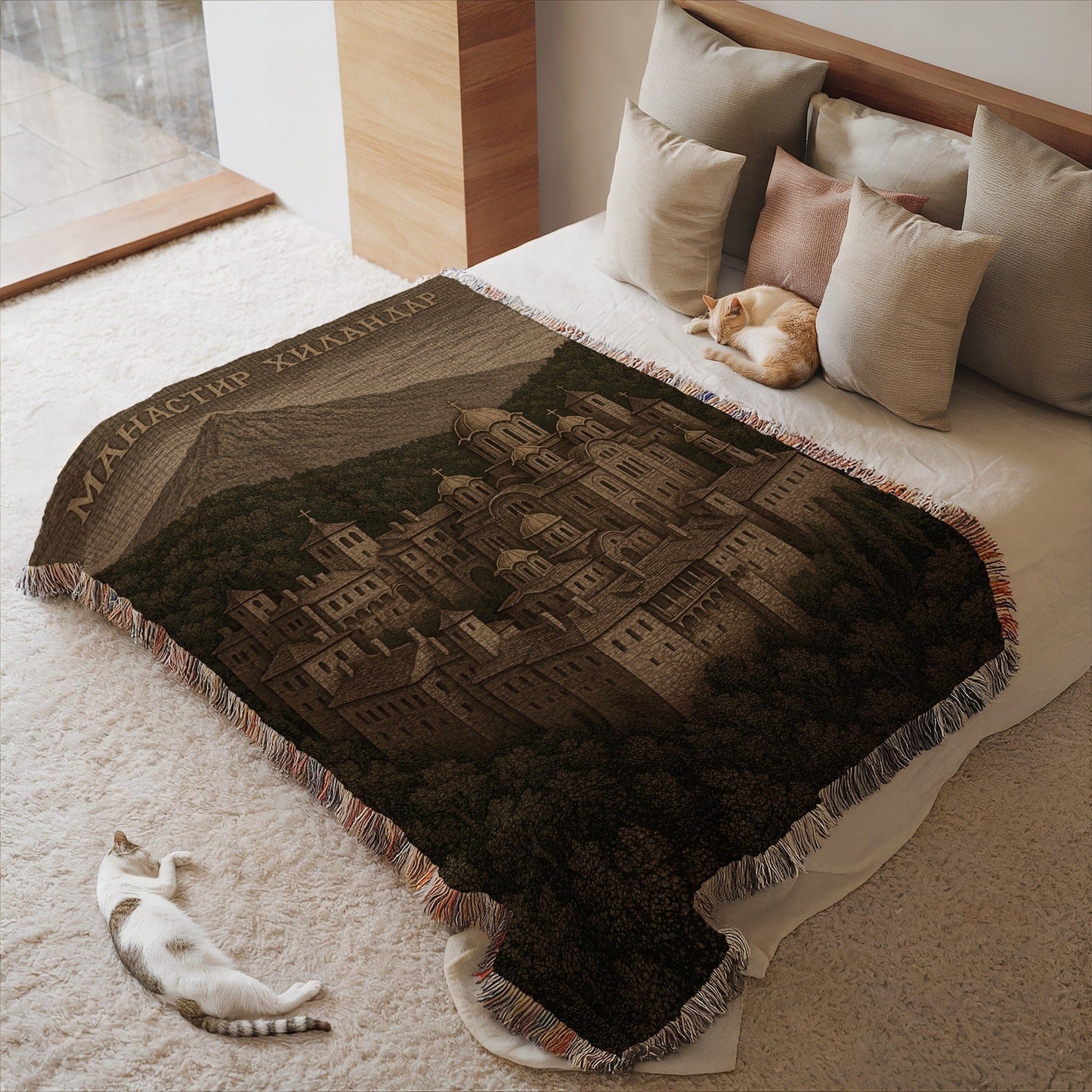 Scenic Village Design Blanket for Cozy Home Decor