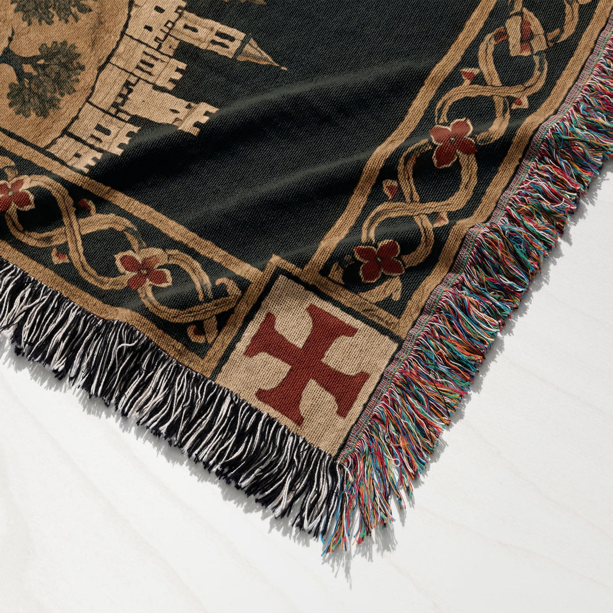 CalmNestStyle Crusader Jerusalem Round Map I Under the Star jacquard woven blanket