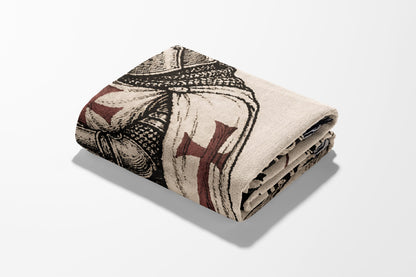 CalmNestStyle Non Nobis Domine Templar Knight Woven Blanket jacquard woven blanket