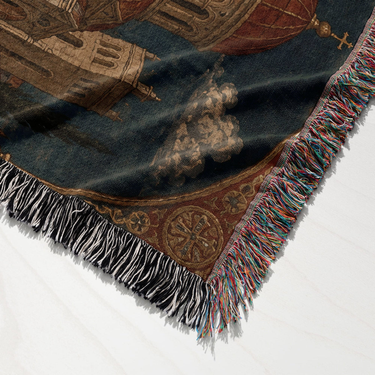 CalmNestStyle Saint George Before the Church jacquard woven blanket