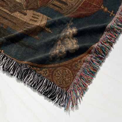CalmNestStyle Saint George Before the Church jacquard woven blanket