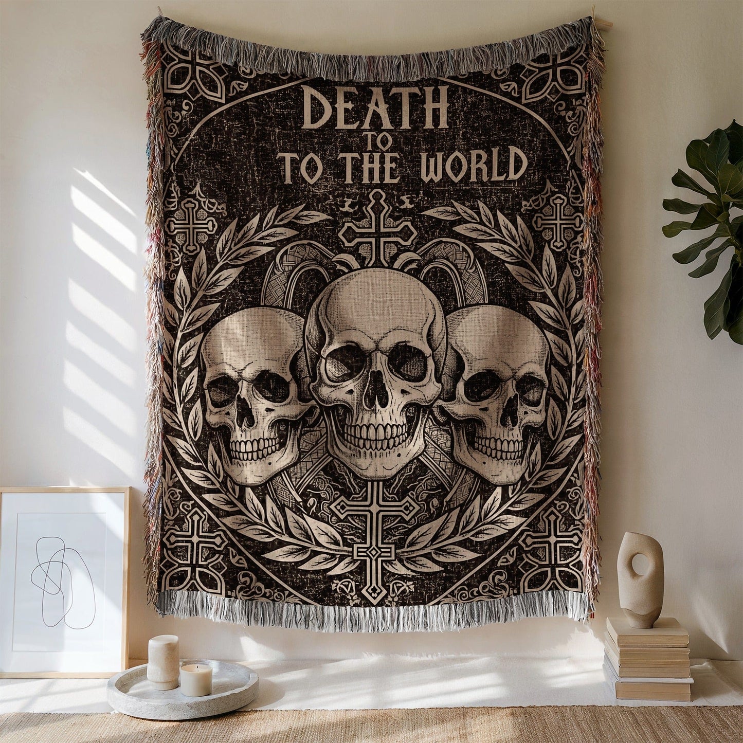 Skull Art Wall Hanging Tapestry for Home Decor